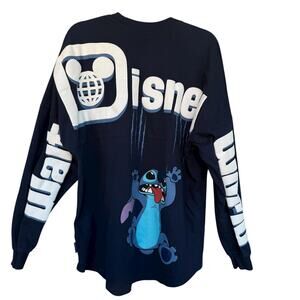 Disney Spirit Jersey Shirt Womens Large Navy Blue Stitch Walt Disney World 1971